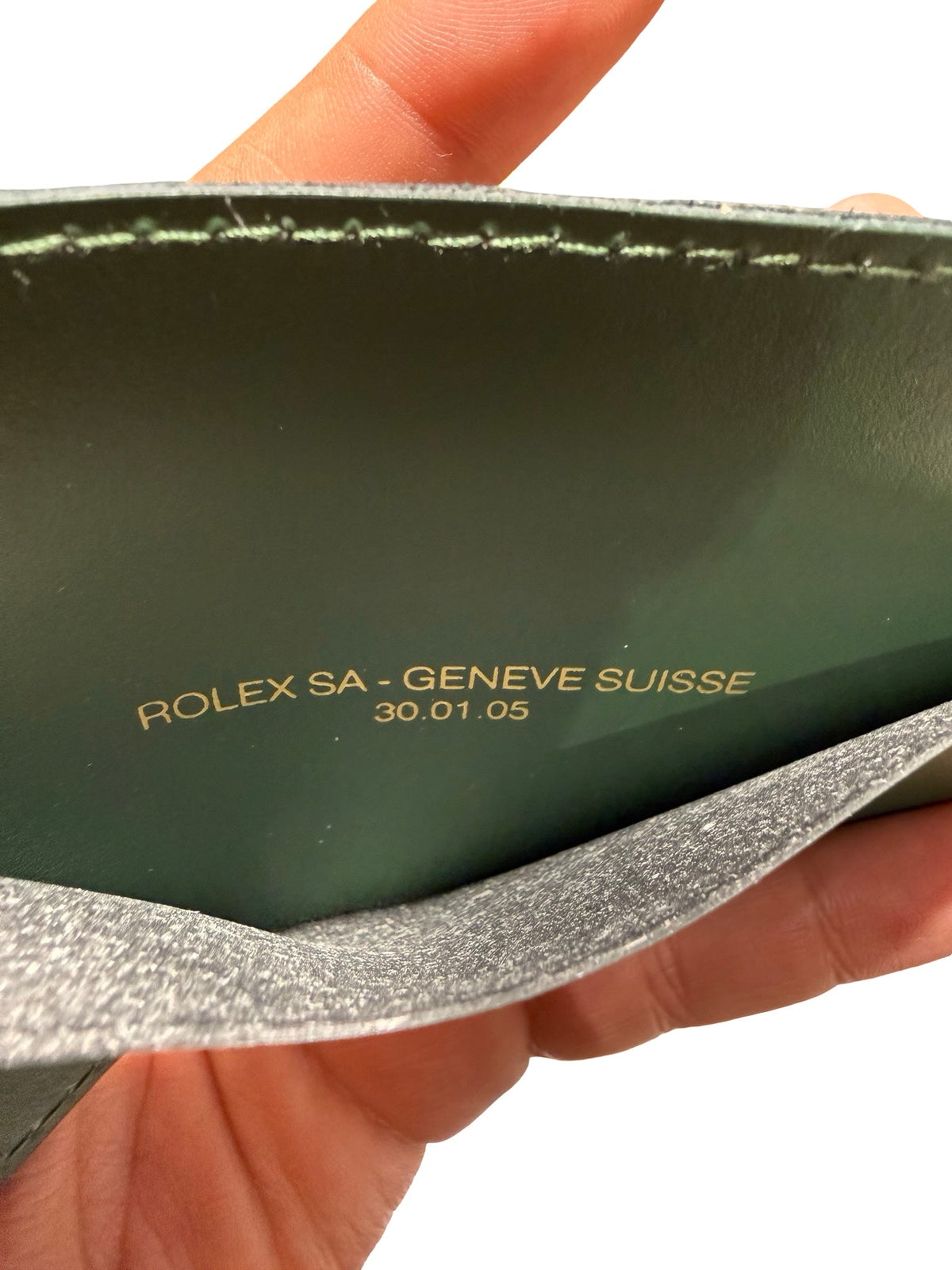 Vintage 2005 Rolex Green Leather Card Holder