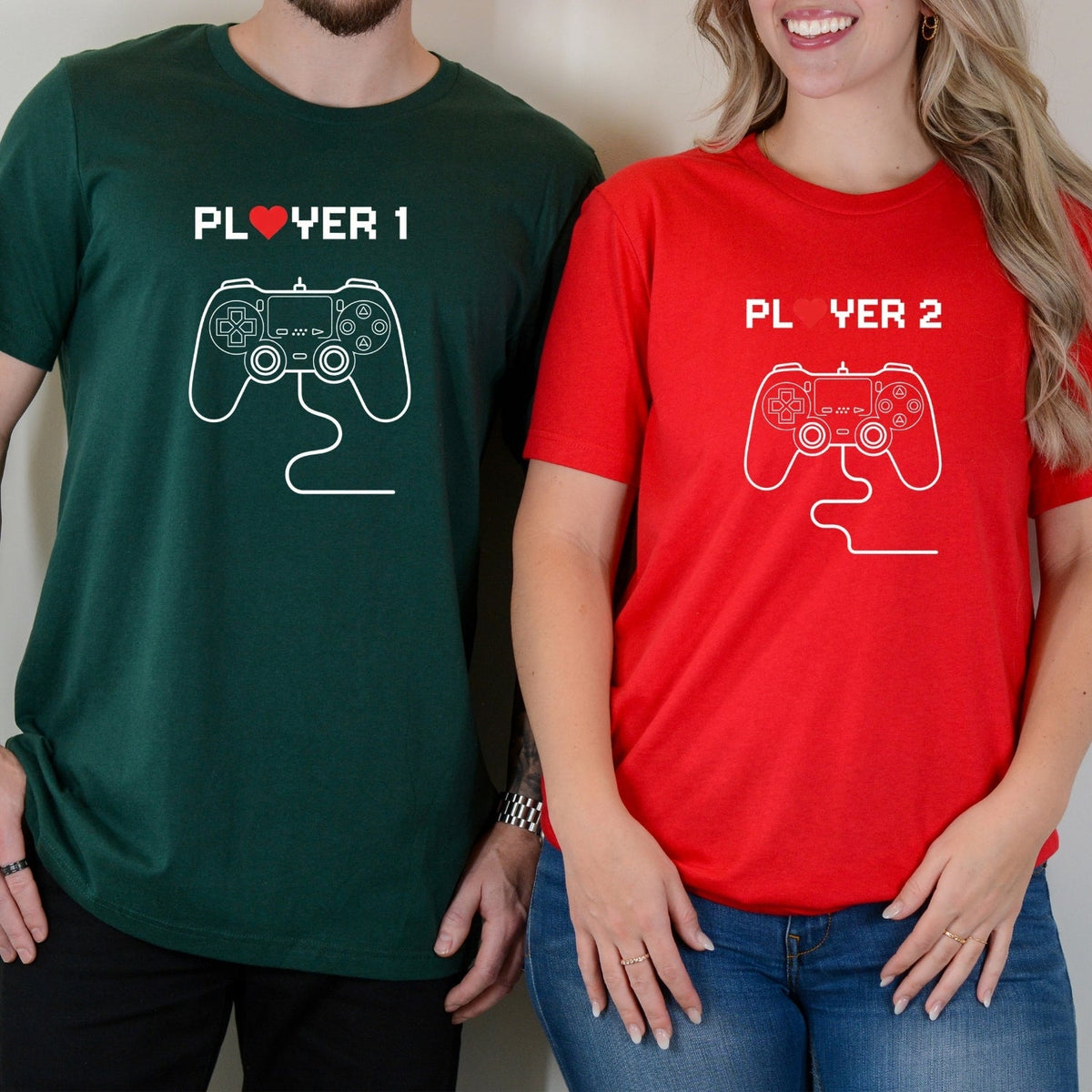 Funny Player 1 2 Gamer Matching T-Shirts For Couples product image 5