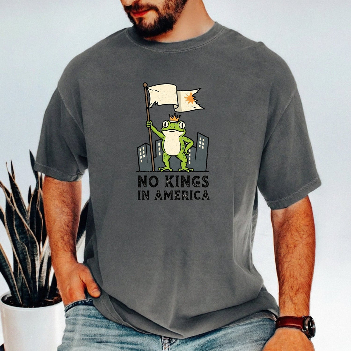 No Kings in America Frog T-Shirt – Rebellious Cartoon product image 44