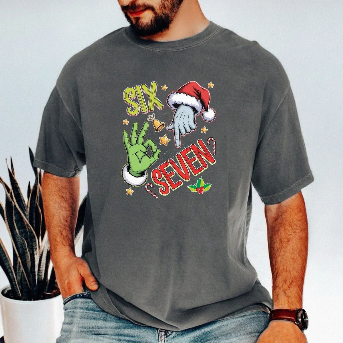 6 7 Christmas T-Shirt – Funny Santa Meme Holiday Tee product image 11