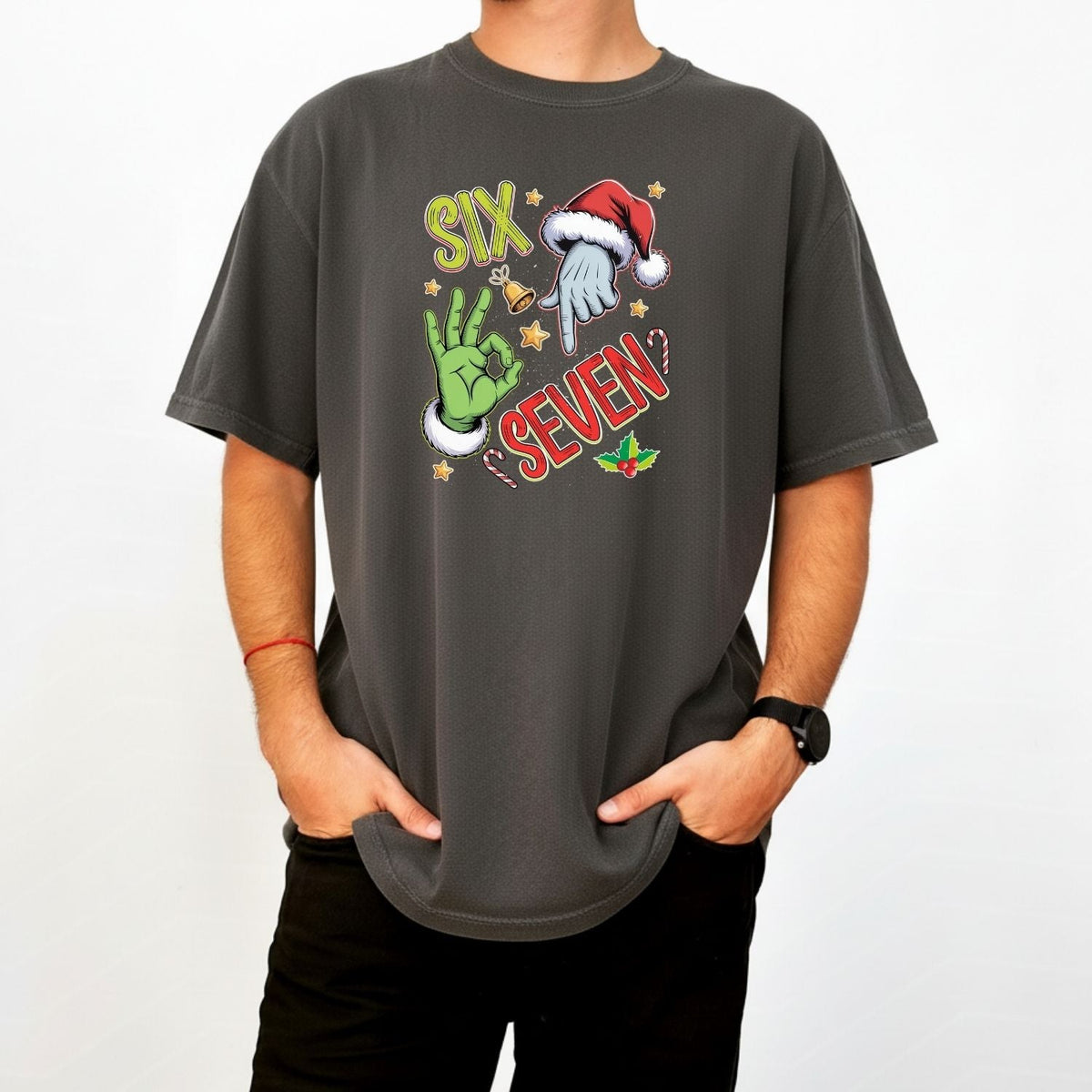 6 7 Christmas T-Shirt – Funny Santa Meme Holiday Tee product image 12