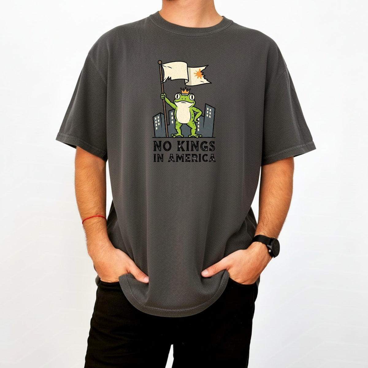No Kings in America Frog T-Shirt – Rebellious Cartoon product image 45
