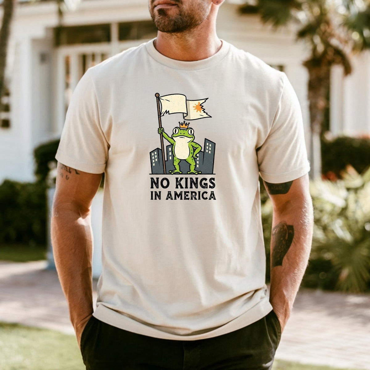 No Kings in America Frog T-Shirt – Rebellious Cartoon product image 46