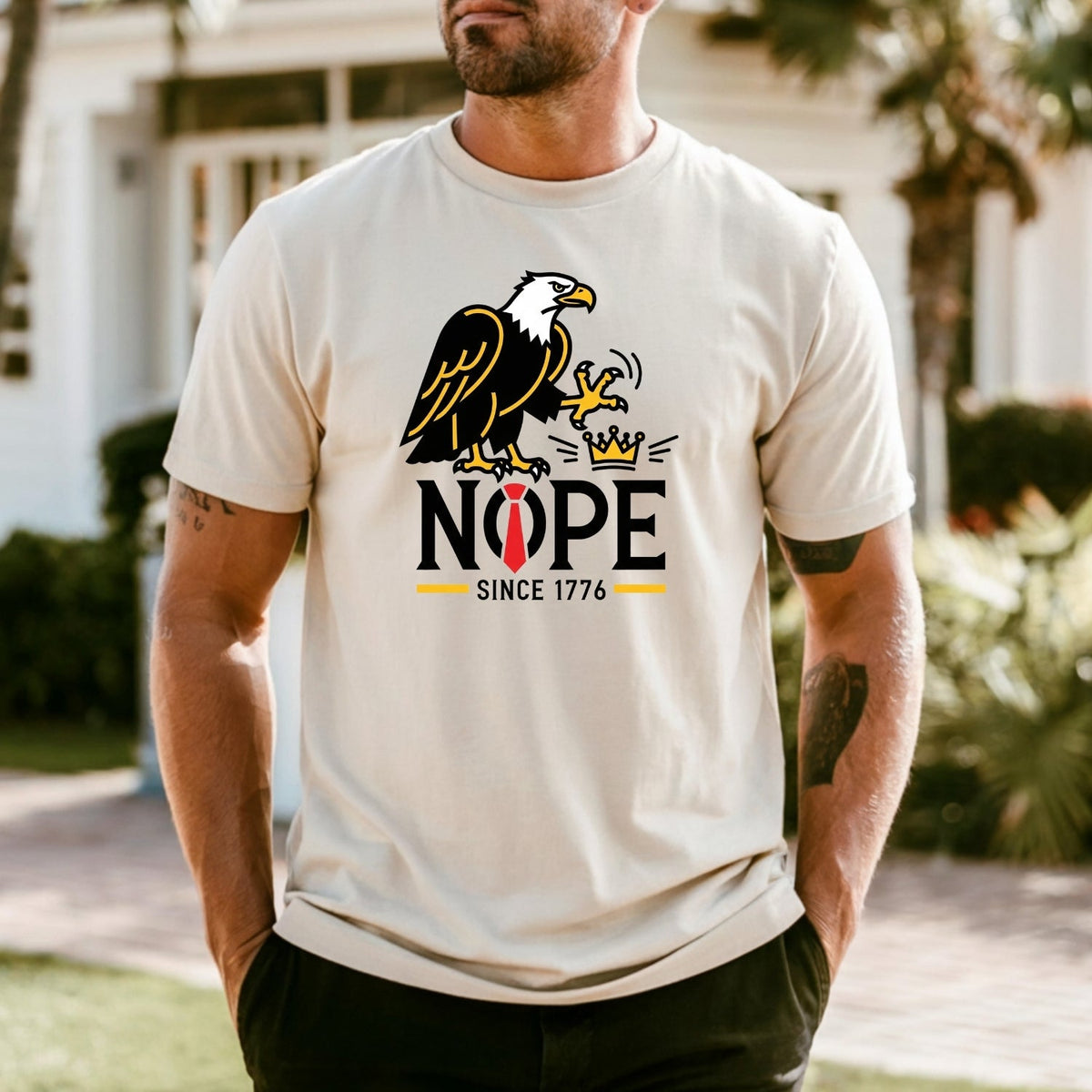 No Kings in America Shirt – Bald Eagle Graphic Tee – Funny product image 16
