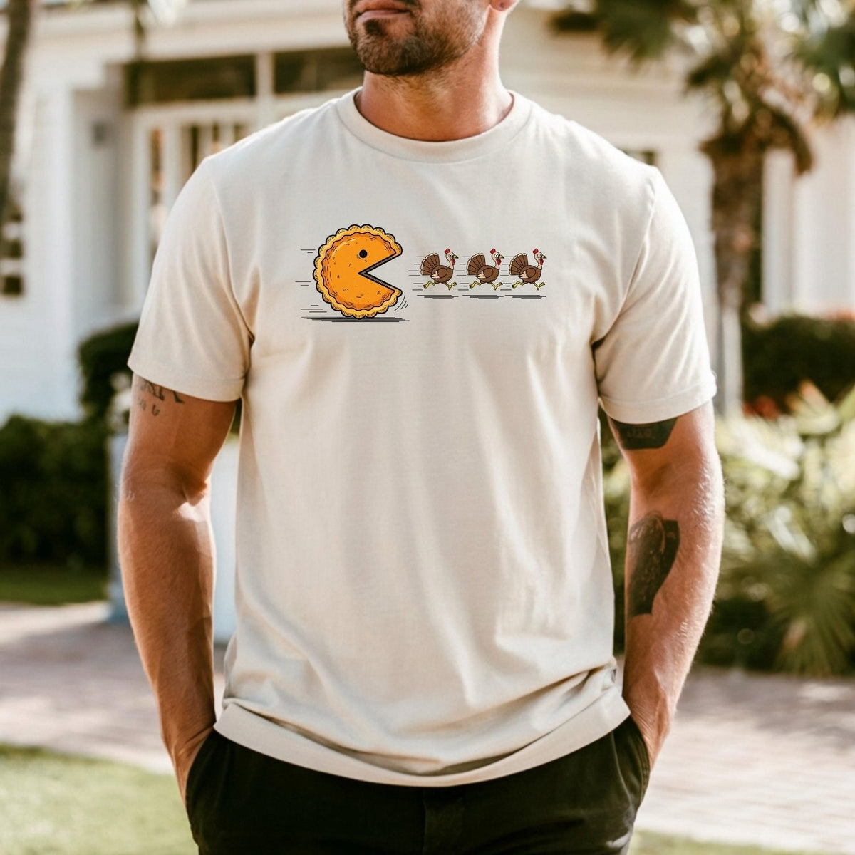 Retro Turkey Chase Shirt – Funny Thanksgiving Pumpkin Pie product image 21