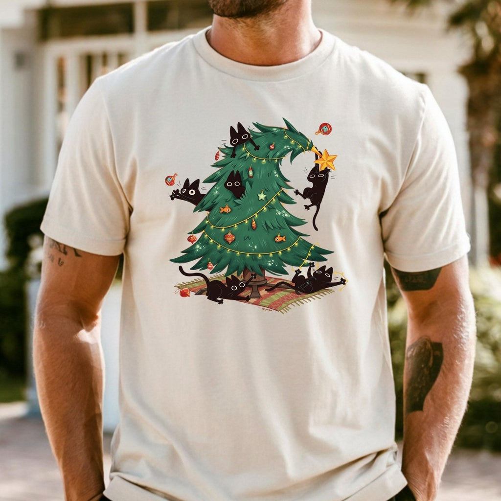 Christmas Tree and Cat Shirt – Cute Lover Holiday Graphic product image 16
