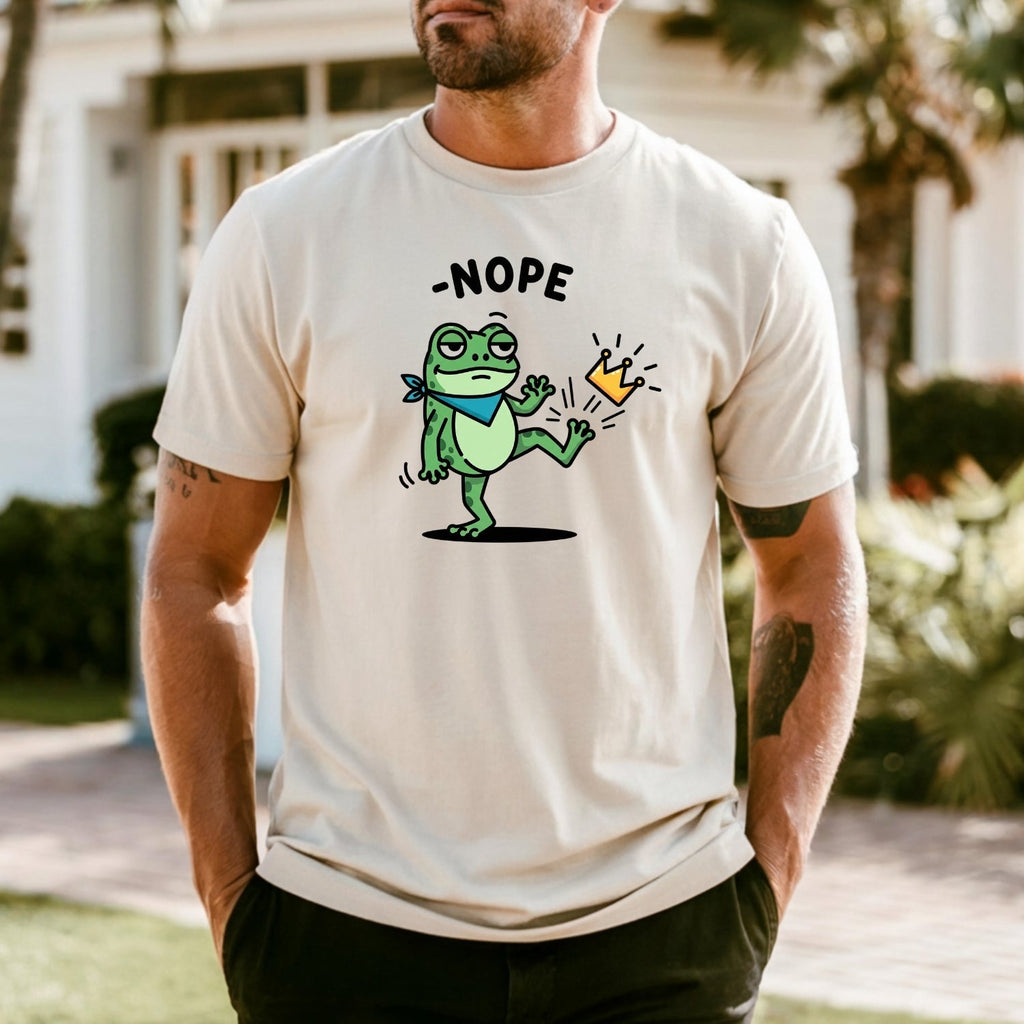 No King Sarcastic Frog Graphic Tee – Nope Crown Kick Unisex product image 21