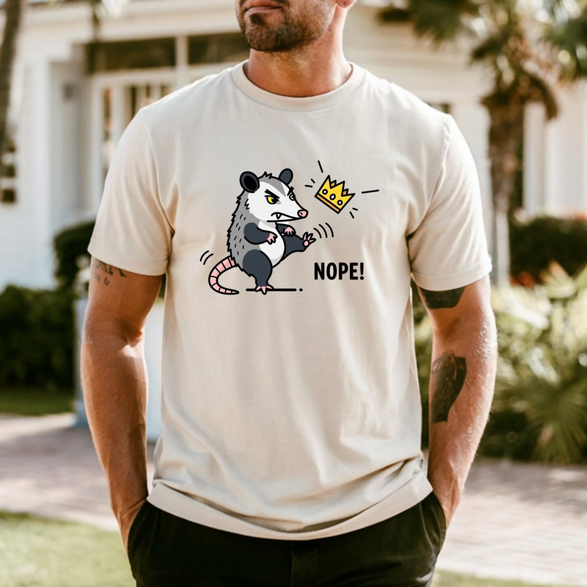 Nope Possum T-Shirt – No Kings Funny Graphic Tee – Grumpy product image 23