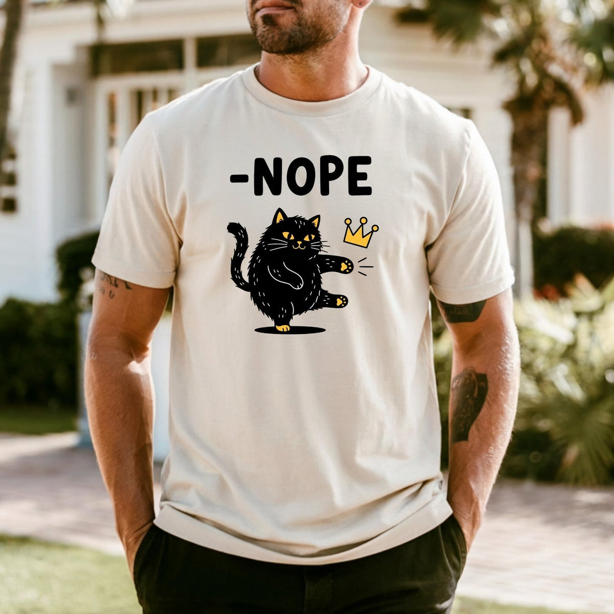 Black Cat Parody T-Shirt – No Kings in America Funny Satire product image 17