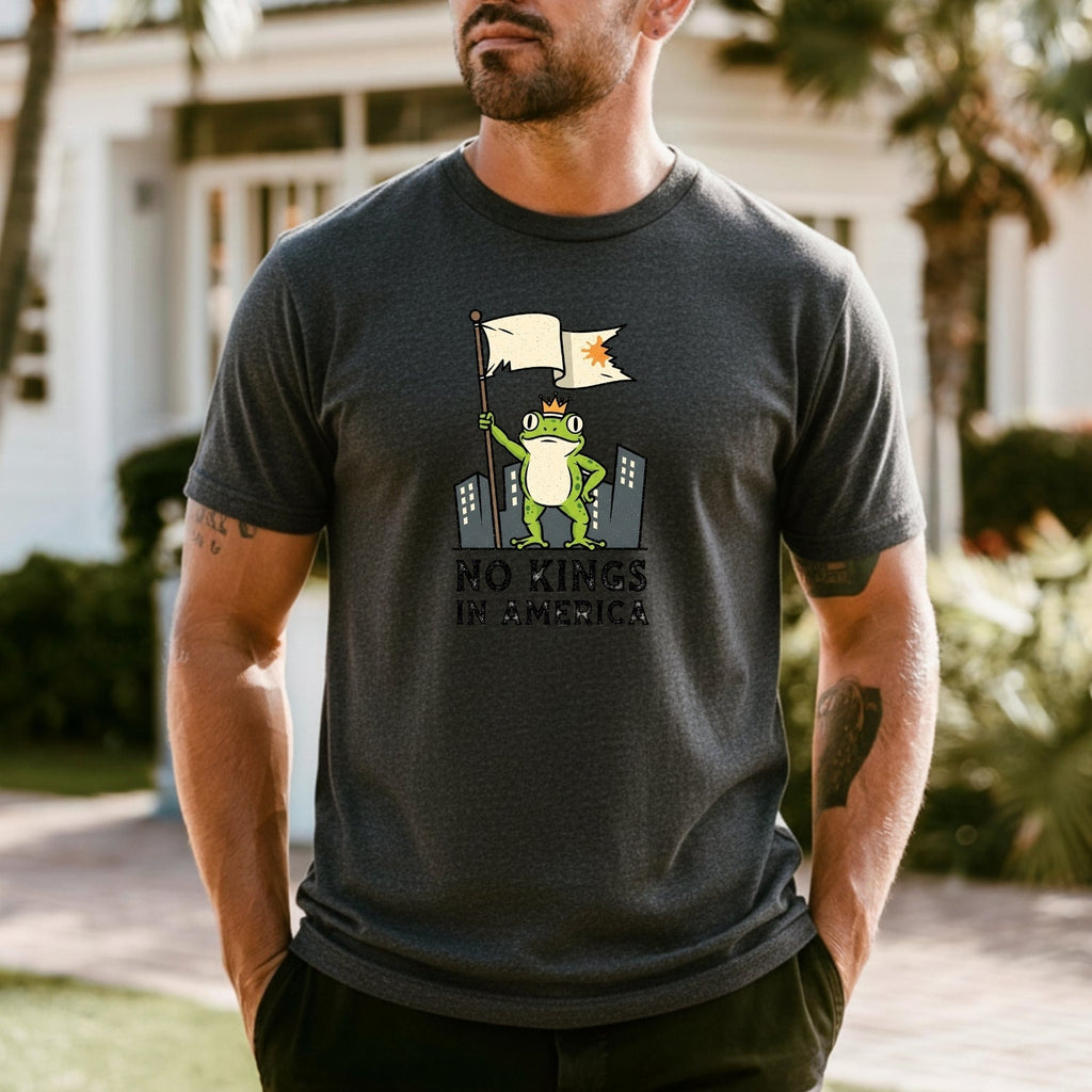 No Kings in America Frog T-Shirt – Rebellious Cartoon product image 47
