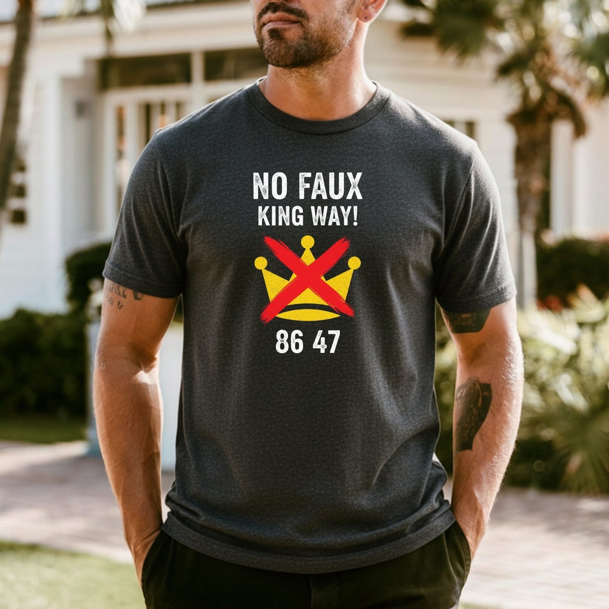 No Faux King Way 8647 Tee – Witty Wordplay Graphic Shirt product image 22