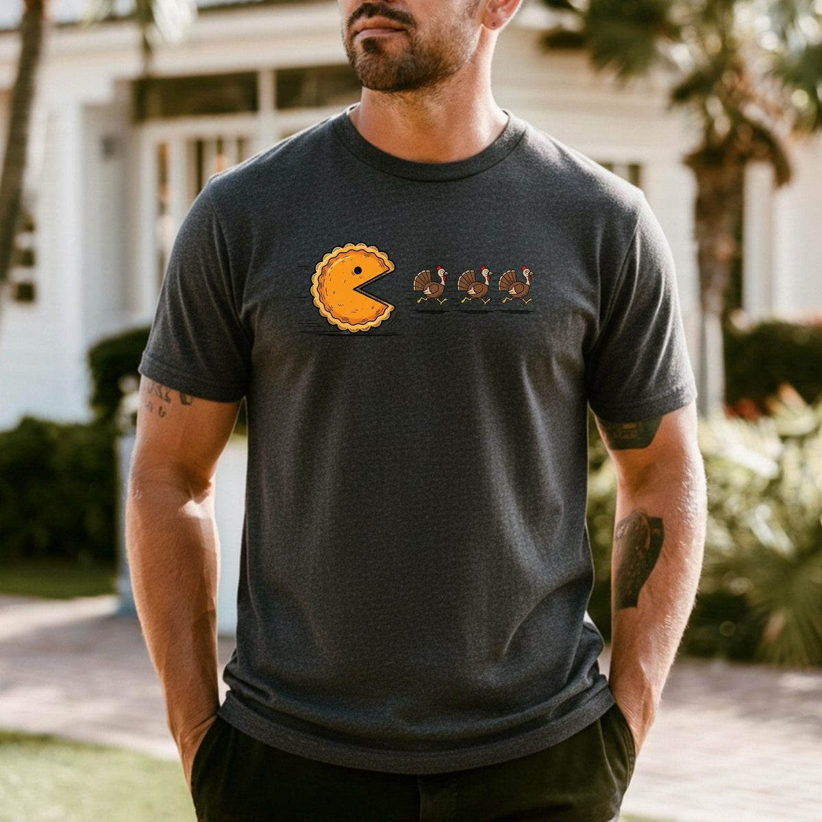 Retro Turkey Chase Shirt – Funny Thanksgiving Pumpkin Pie product image 22