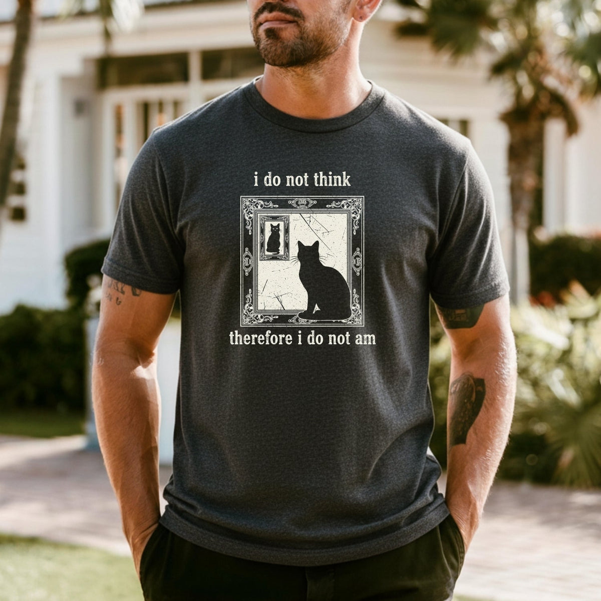 I Do Not Think Therefore I Do Am T-Shirt – Funny Cat Tee – product image 18