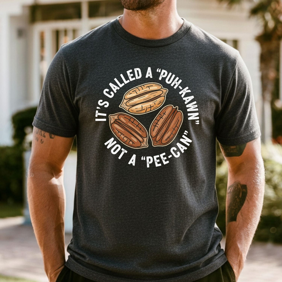 Sarcastic Pecan Pun T-Shirt - Puh-Kawn Not Pee-Can Funny product image 19