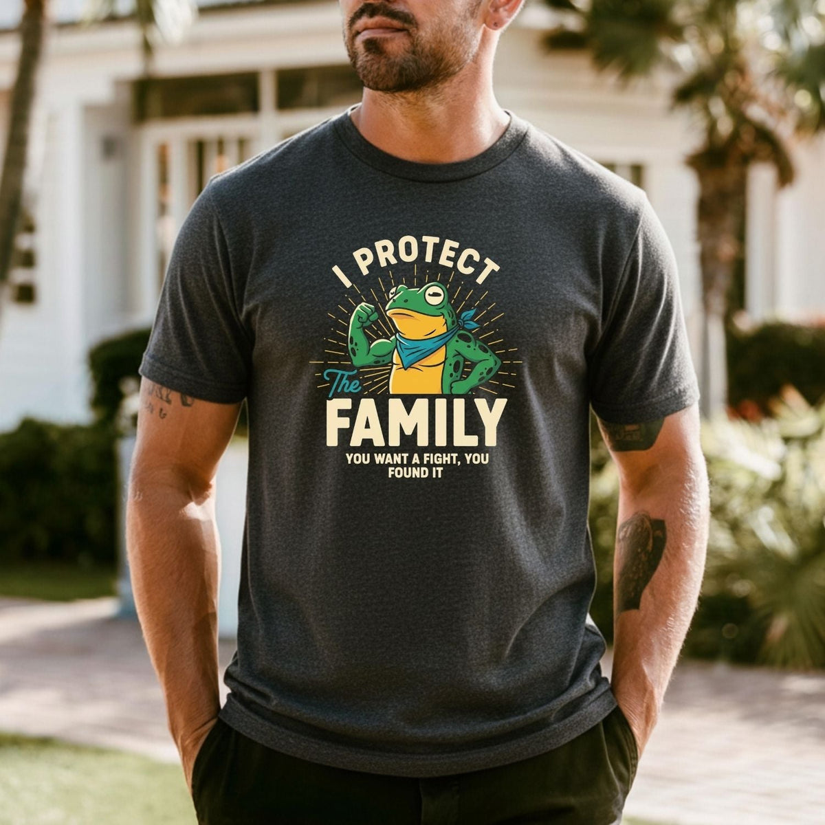 I Protect Family Frog Graphic Tee – No Kings in America product image 18