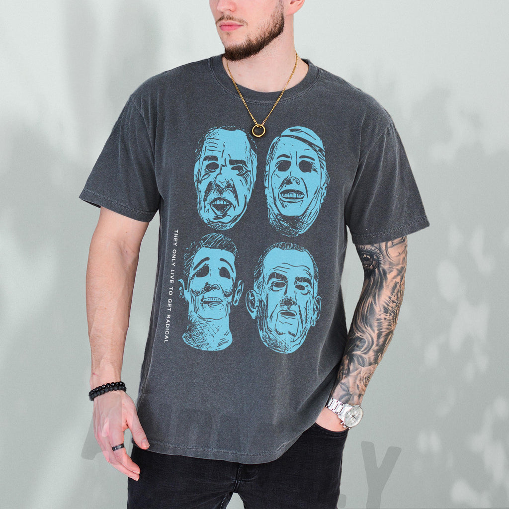90s Action Movie T-Shirt – Bank Robbery Mask Vintage product image 5