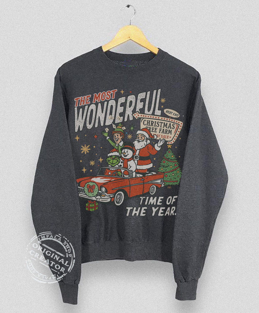 90s Vintage Christmas Sweatshirt Retro Santa Crewneck Funny product image 5