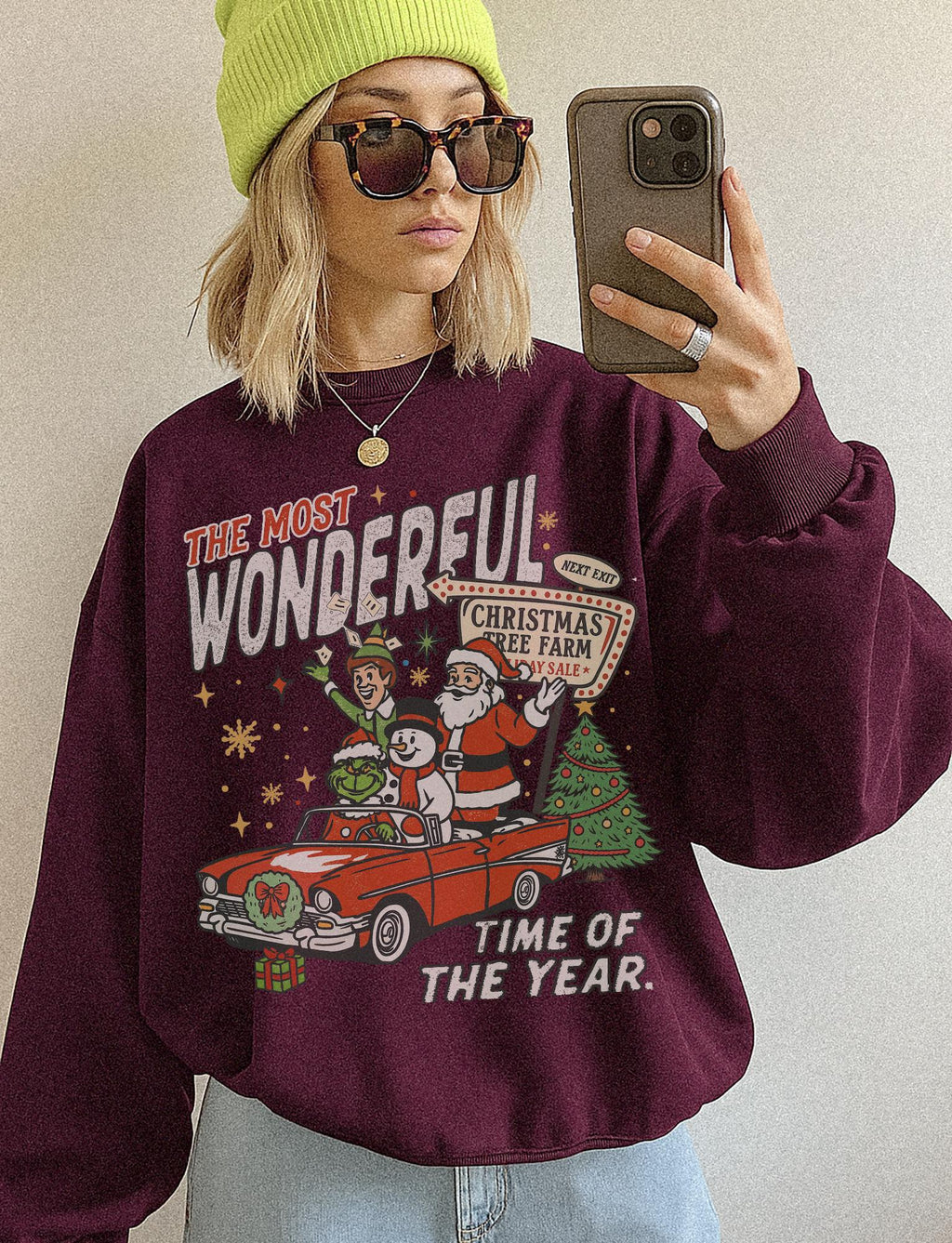 90s Vintage Christmas Sweatshirt Retro Santa Crewneck Funny product image 3