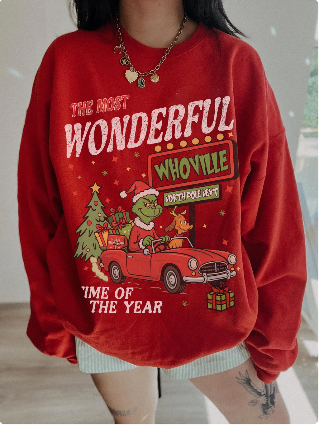 90s Vintage Christmas Sweater Merry Grinchmas Sweatshirt product image 3