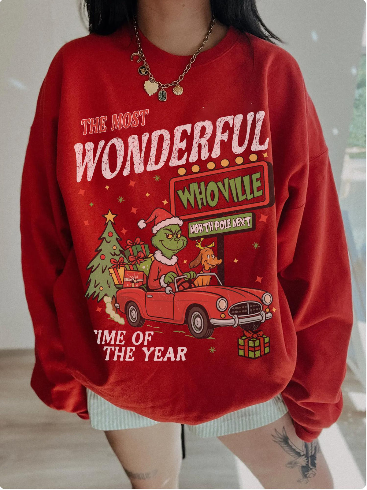 90s Vintage Christmas Sweater Merry Grinchmas Sweatshirt product image 3