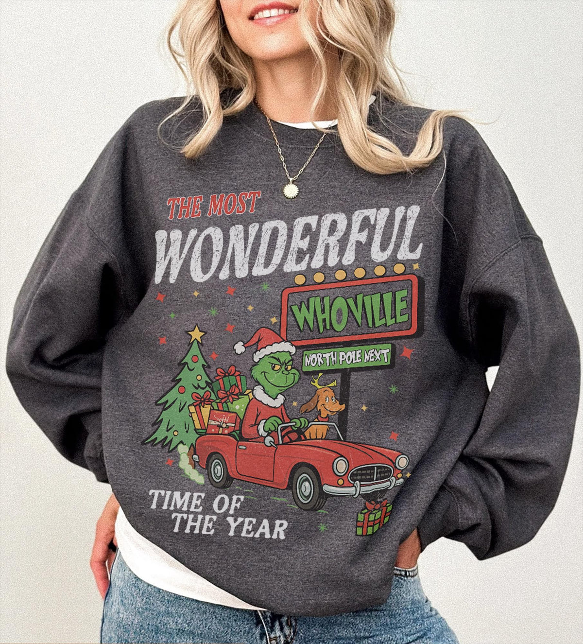 90s Vintage Christmas Sweater Merry Grinchmas Sweatshirt product image 5