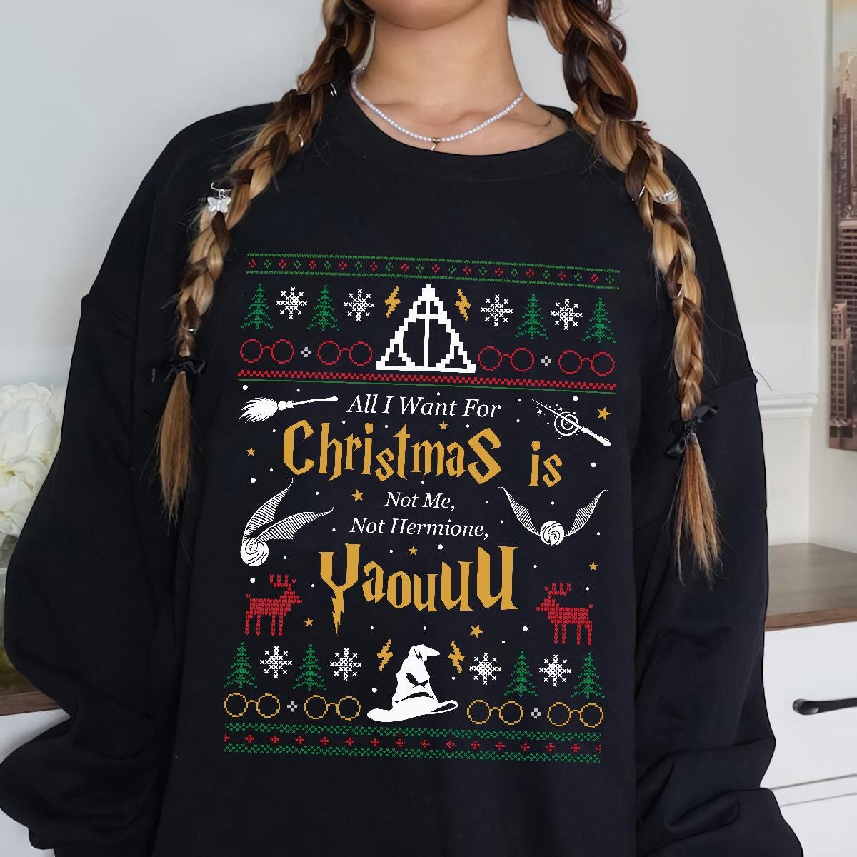 All I Want for Christmas Is Not Me Ugly Sweatshirt – Funny product image 2