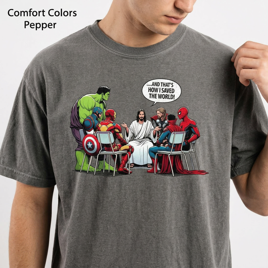And That’s How I Saved the World Jesus T-Shirt – Funny product image 2