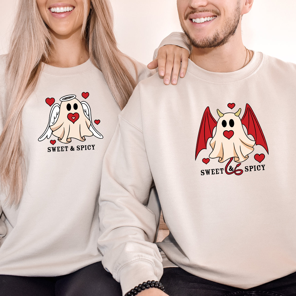 Angel & Devil Ghost Matching Hoodies For Couples product image 4