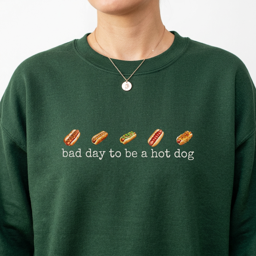 Bad Day to Be a Hot Dog Shirt – Funny Retro Hotdog Graphic product image 2