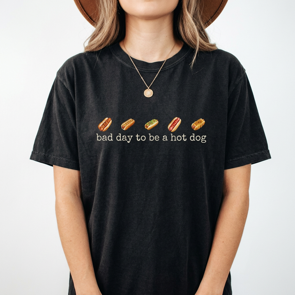 Bad Day to Be a Hot Dog Shirt – Funny Retro Hotdog Graphic product image 3
