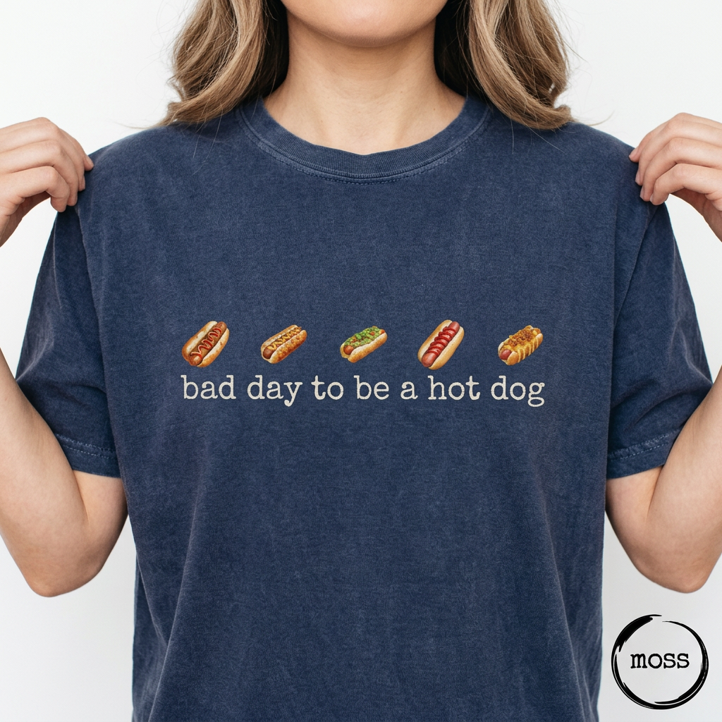 Bad Day to Be a Hot Dog Shirt – Funny Retro Hotdog Graphic product image 4