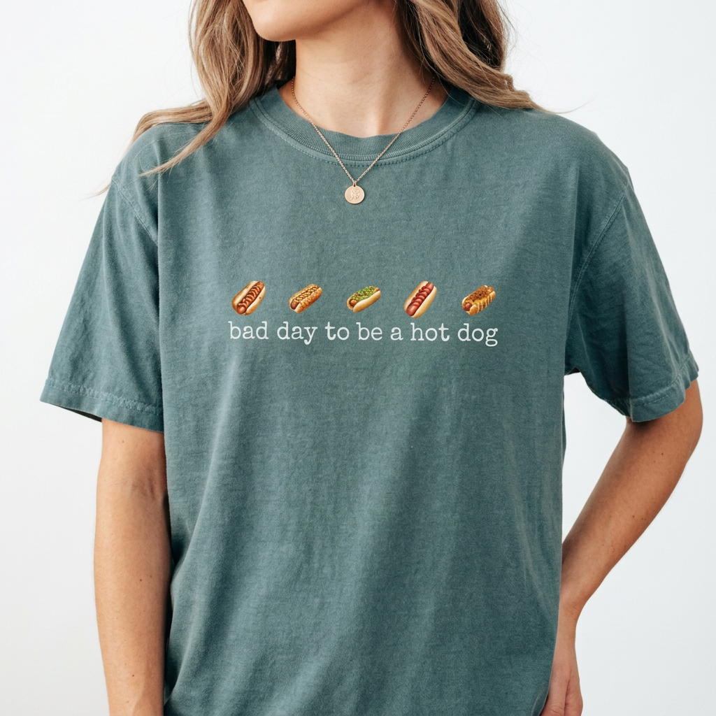 Bad Day to Be a Hot Dog Shirt – Funny Retro Hotdog Graphic product image 5
