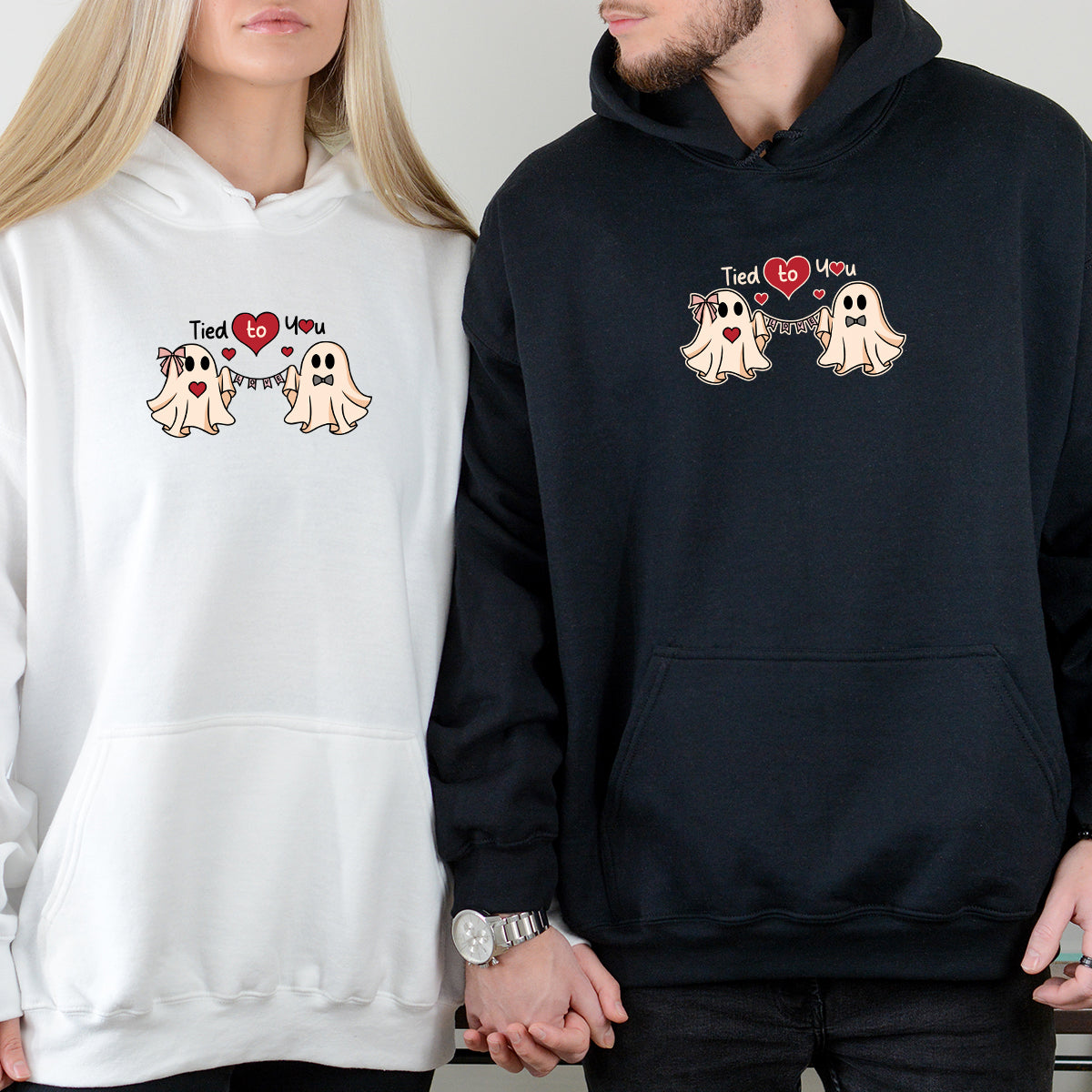 Banner Love Ghost Matching Hoodies For Couples product image 1