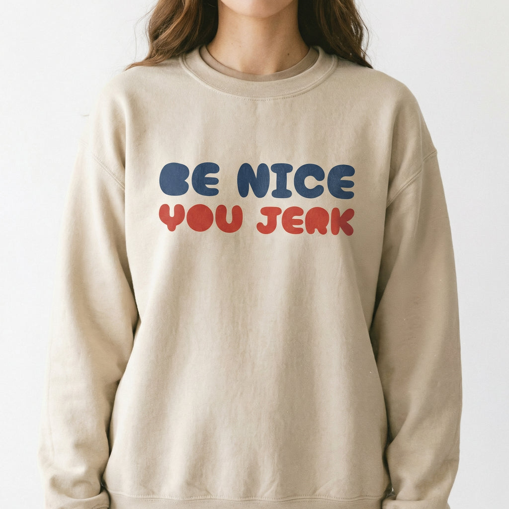 Be Nice You Jerk T-Shirt – Retro 70s Slang Bubble Graphic product image 3