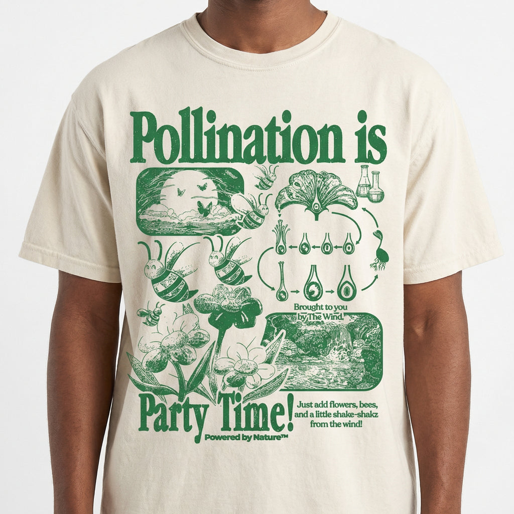 Bee Pollination Vintage Graphic T-Shirt – Retro Botanical product image 1