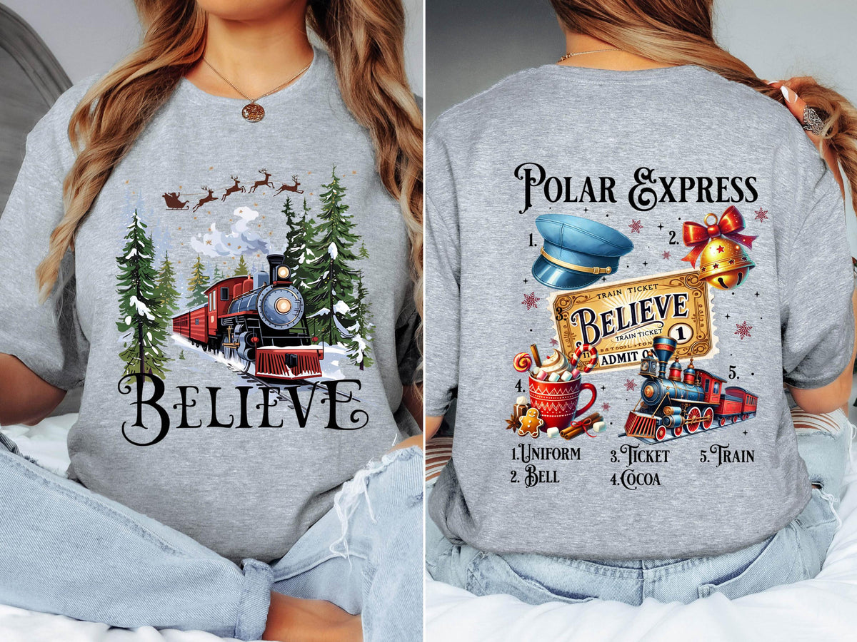 Believe North Pole Christmas Train Shirt – Family Costume product image 1