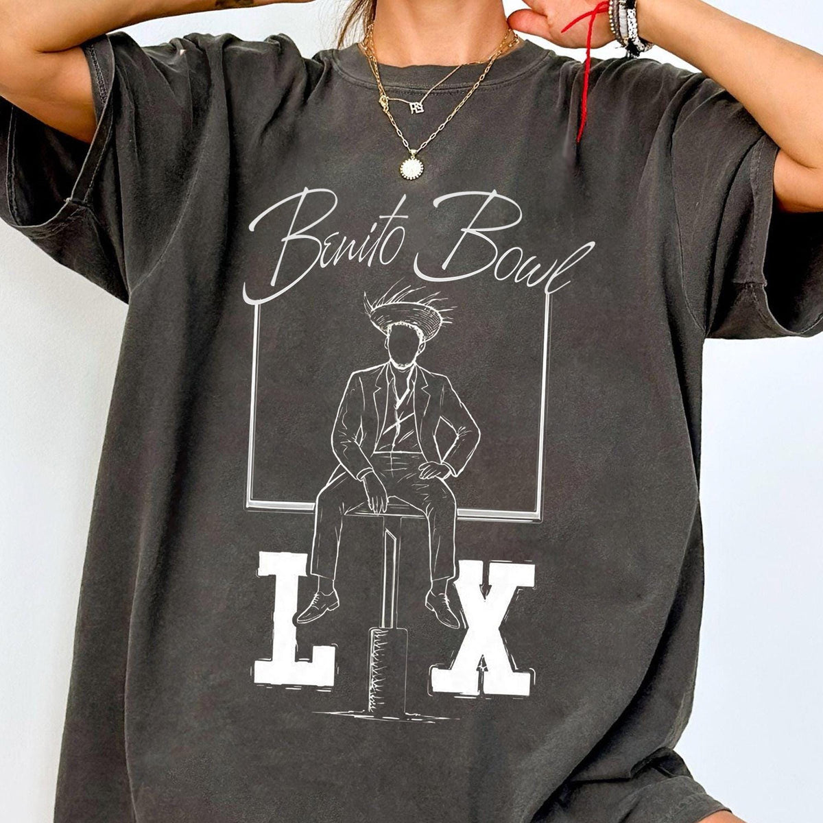 Benito Bowl Bunny Graphic T-Shirt – Funny Football Fan Shirt product image 1