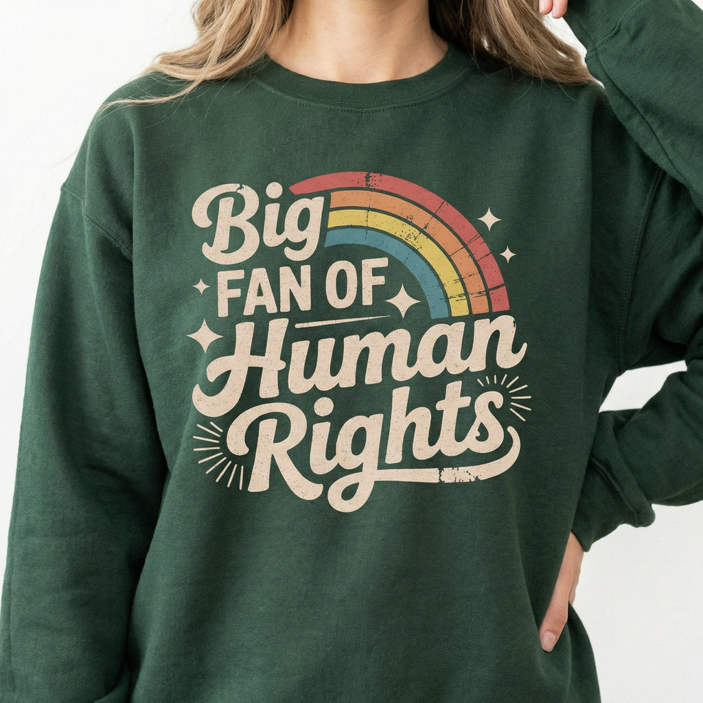 Big Fan of Human Rights Graphic T-Shirt – Retro Rainbow product image 5