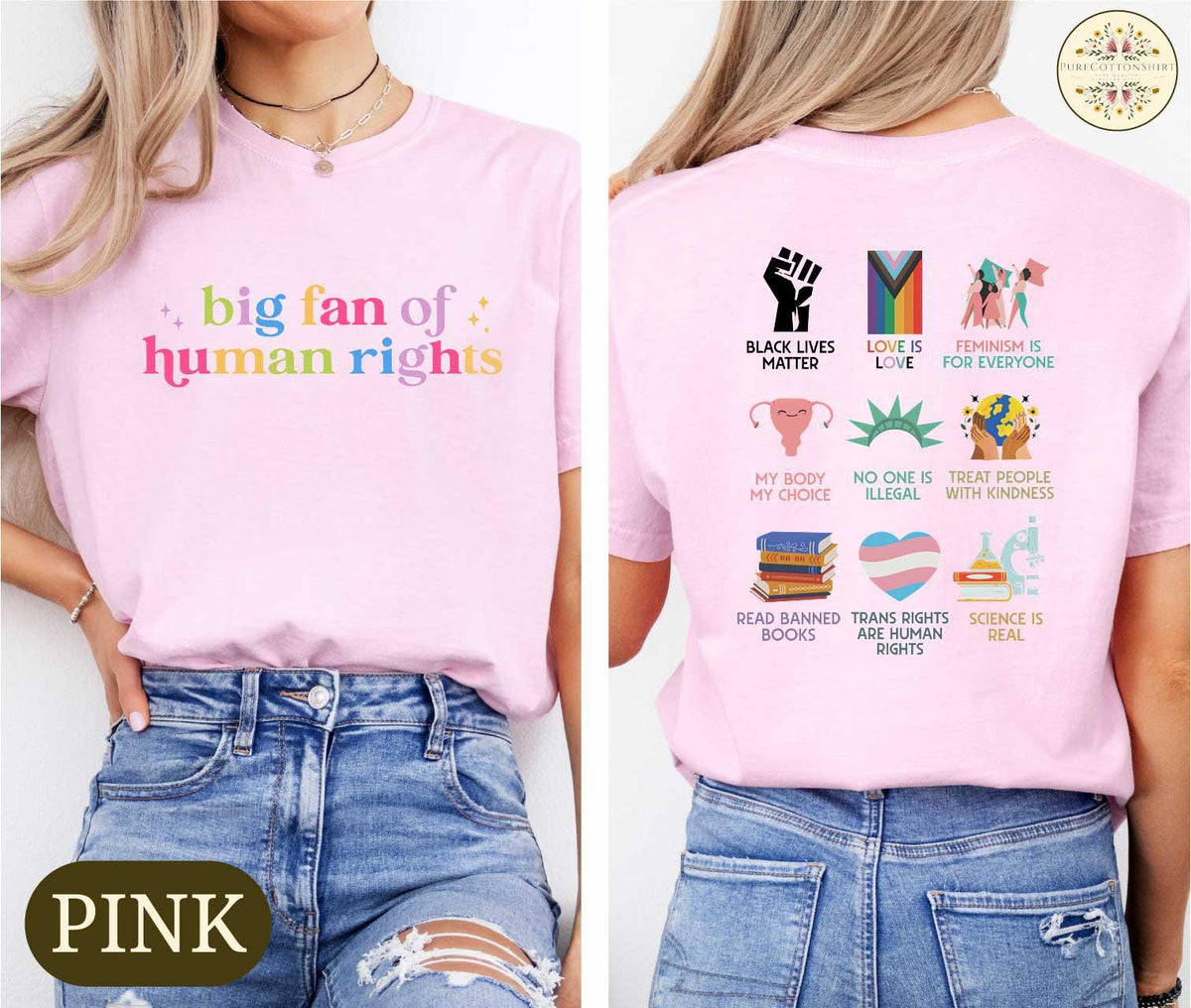 Big Fan of Human Rights Shirt – Equality Graphic T-Shirt – product image 1