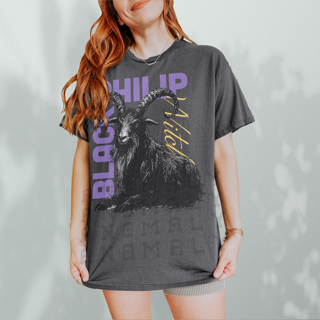 Black Philip Goat T-Shirt – Gothic Horror Graphic Tee product image 5