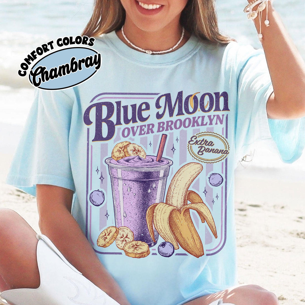 Blue Moon Over Brooklyn Graphic T-Shirt – Sports Romance product image 3