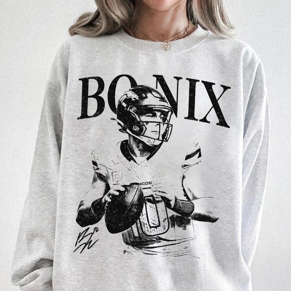 Bo Nix Vintage T-Shirt – Denver Football Retro Rap 90s product image 5