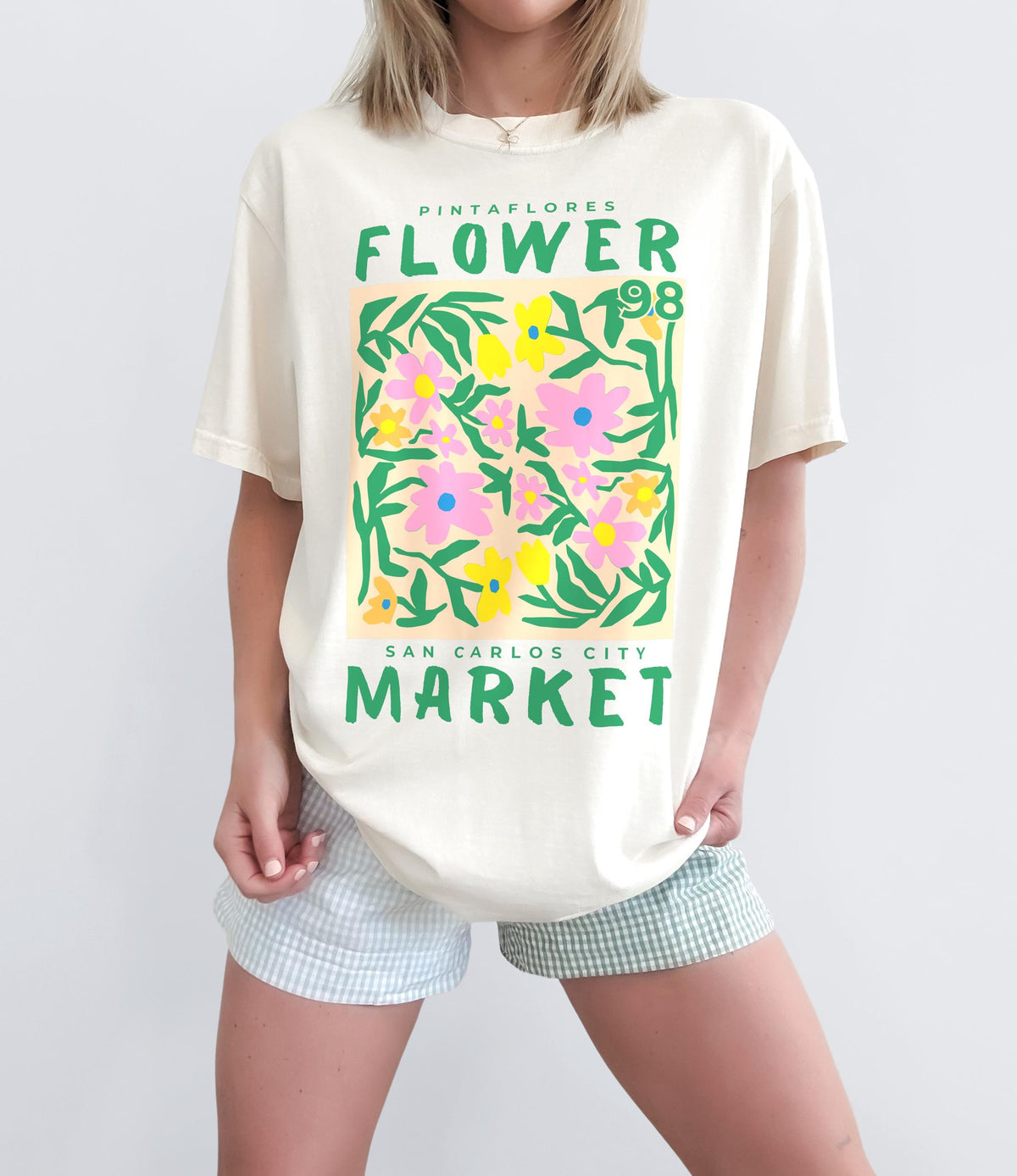Boho Floral Flower Market T-Shirt – Vintage Botanical product image 1