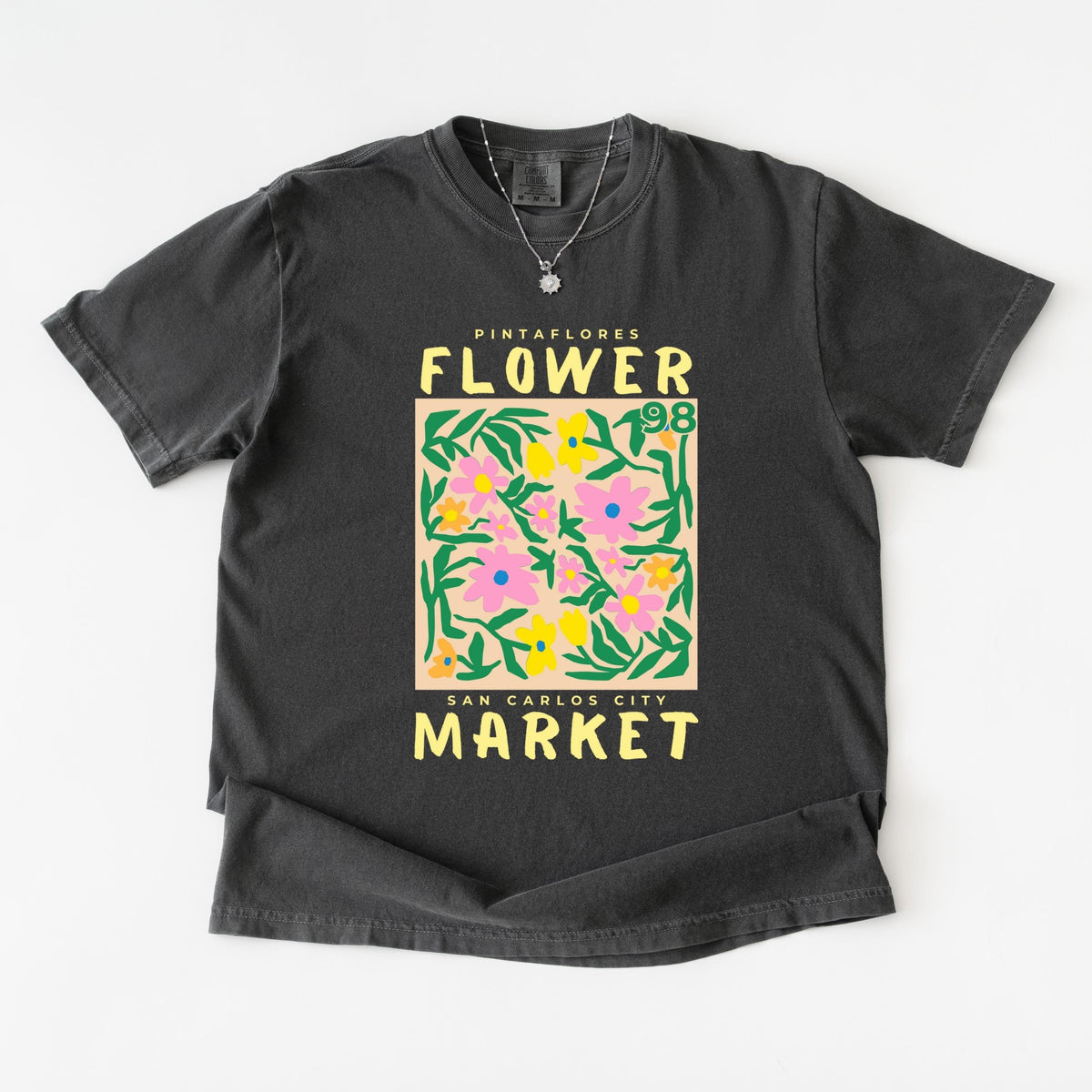 Boho Floral Flower Market T-Shirt – Vintage Botanical product image 3