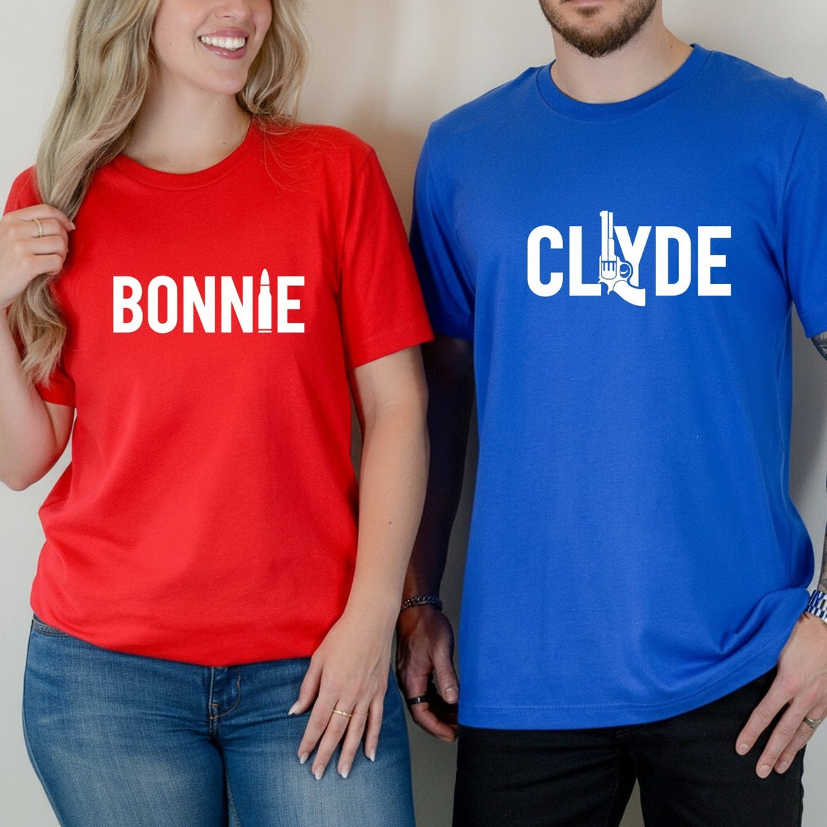 Bonnie and Clyde Funny Matching T-Shirts For Couples product image 4