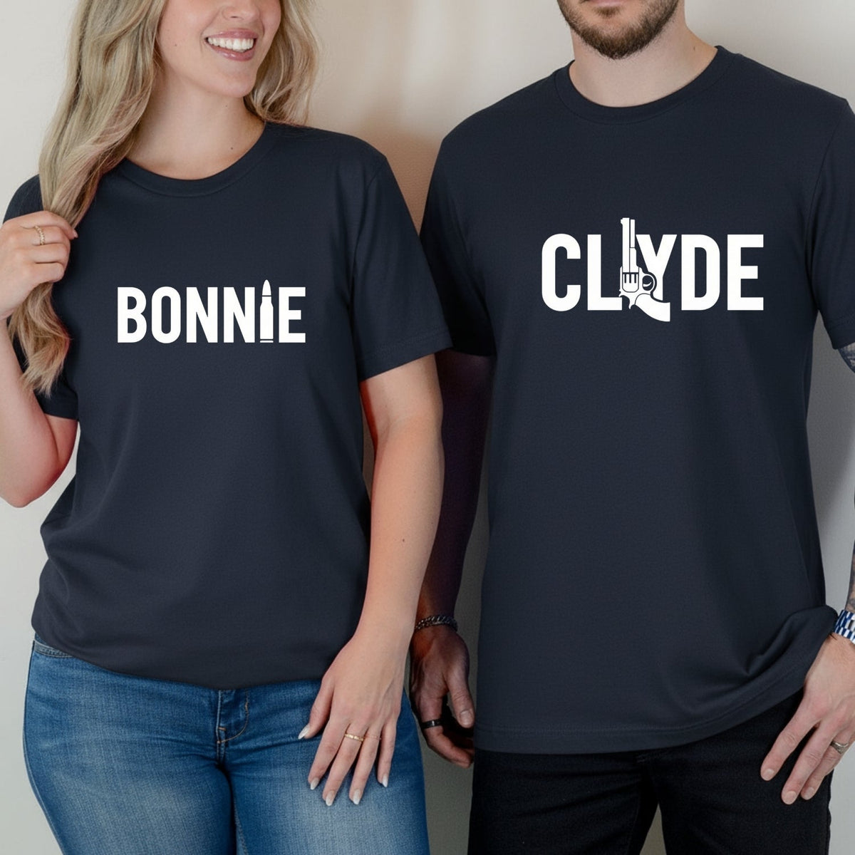 Bonnie and Clyde Funny Matching T-Shirts For Couples product image 5