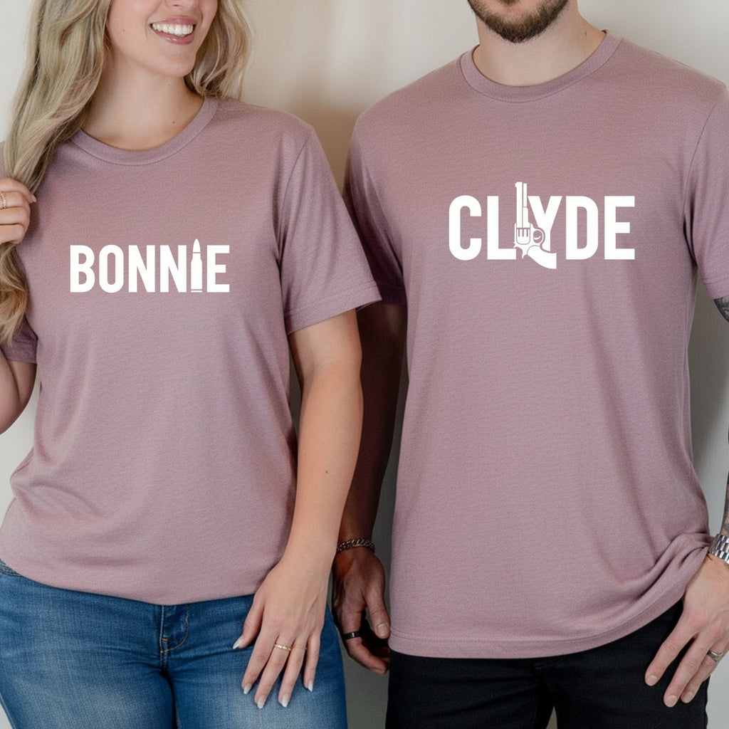 Bonnie and Clyde Funny Matching T-Shirts For Couples product image 6