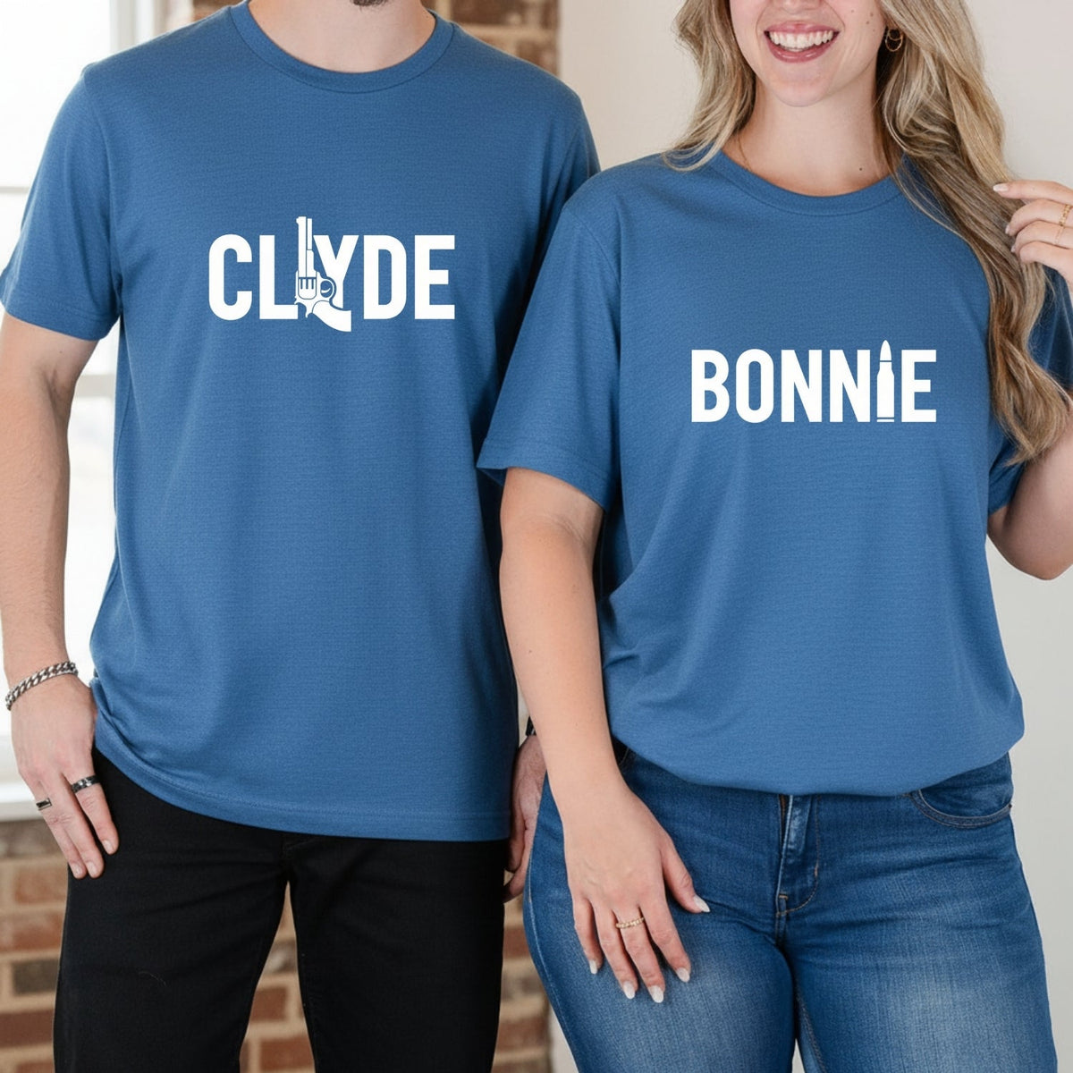 Bonnie and Clyde Funny Matching T-Shirts For Couples product image 9