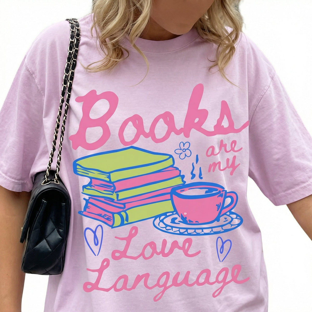 Books Are My Love Language Valentine T-Shirt – Book Lover product image 3