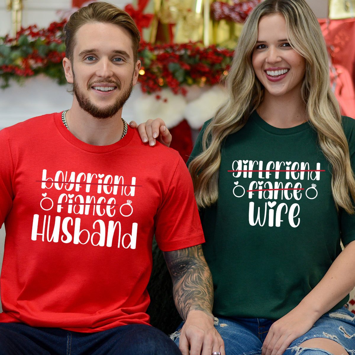 Boyfriend Girlfriend Fiance Wife Husband Matching T-Shirts product image 6
